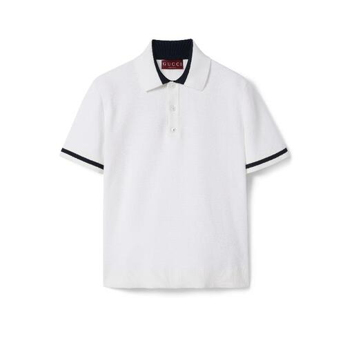 구찌 남성 니트웨어 787814 XKD20 9983 Knit cotton polo shirt with intarsia