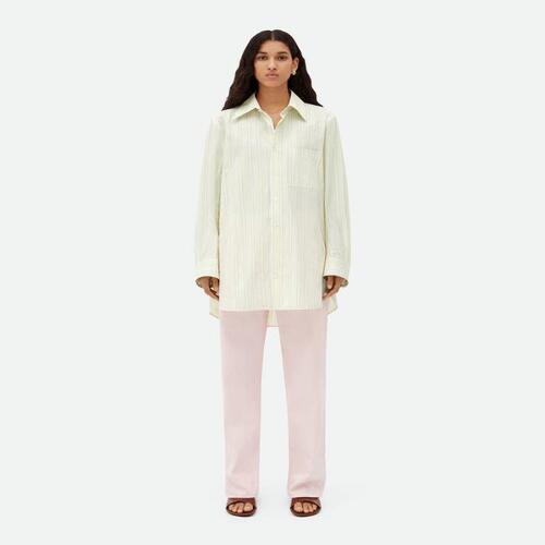 보테가베네타 여성 블라우스 셔츠 Cotton And Linen Relaxed Striped Shirt 708853V35M07114