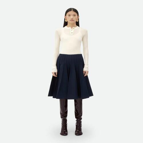 보테가베네타 여성 스커트 Sartorial Wool Plisse Maxi Skirt 751412VKIS04121