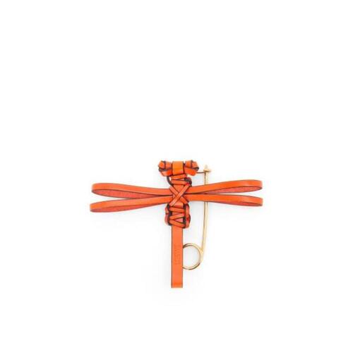 로에베 여성 키링 가죽소품 Dragonfly pin charm in calfskin&amp;metal Orange C621232X88