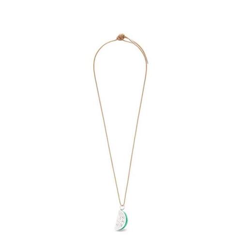 로에베 여성 목걸이 Lime necklace in sterling silver&amp;enamel Silver J937241X01