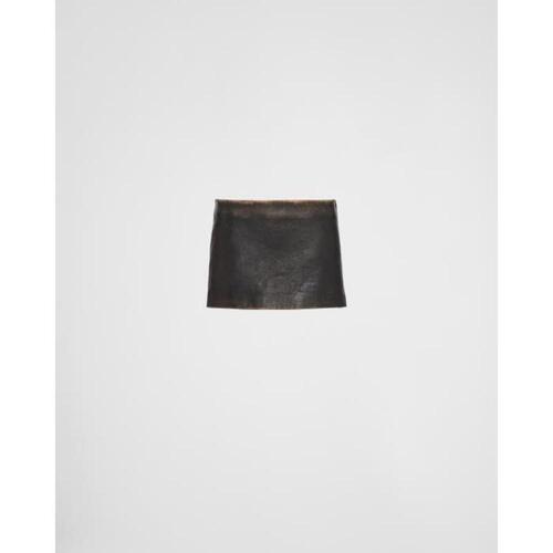 프라다 여성 스커트 51817_10YU_F0002 Leather miniskirt