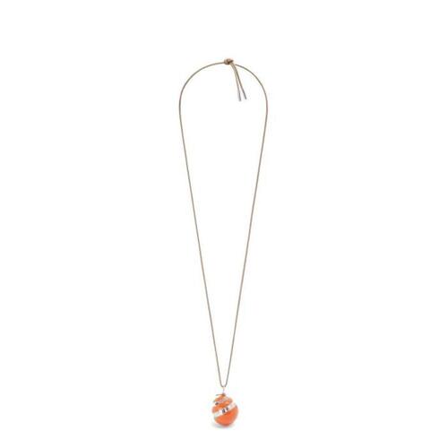 로에베 여성 목걸이 Orange pendant necklace in sterling silver&amp;enamel Silver J000241X27