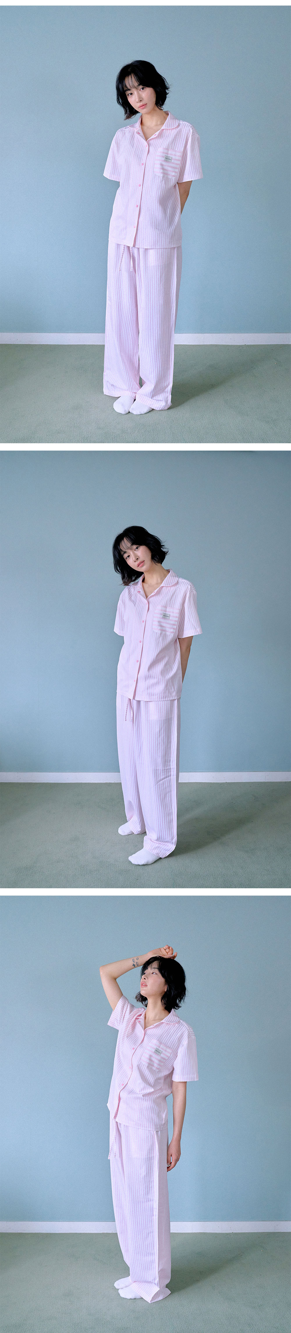 반팔 티셔츠 모델 착용 이미지-S1L6