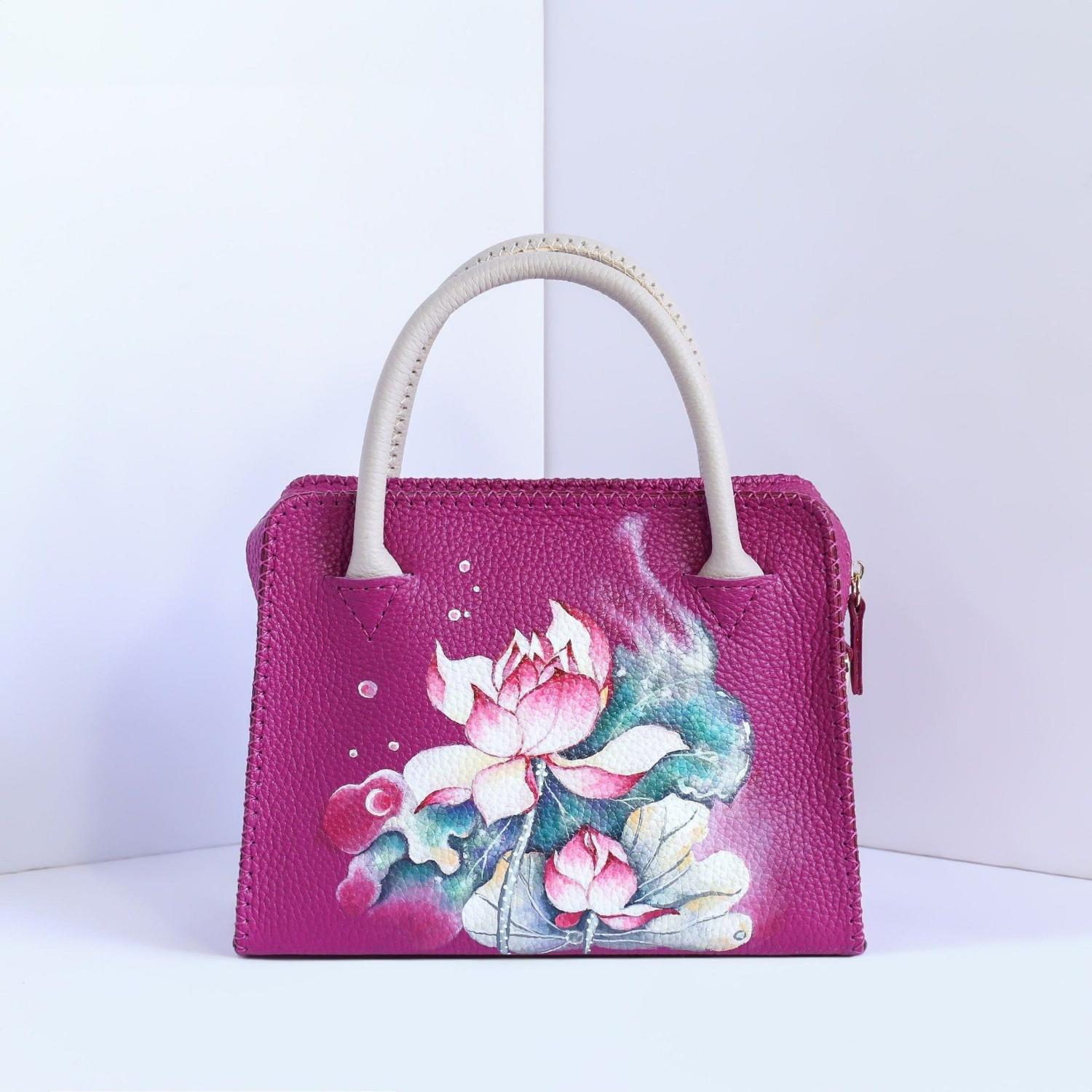 Handmade Dream Lotus Tote Bag