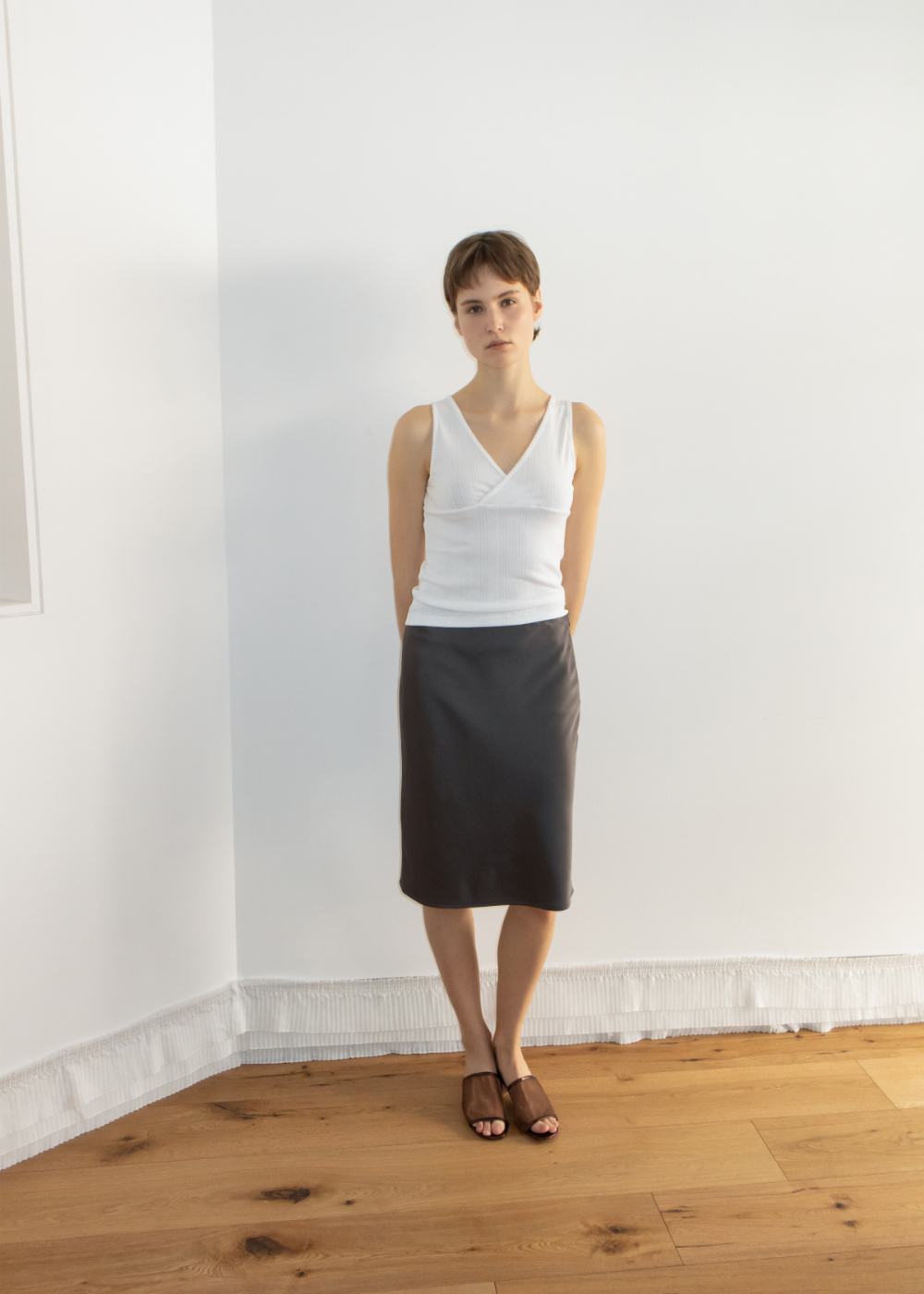 Lace Wrap V-Neck Sleeveless Top_Ivory - ARTTO