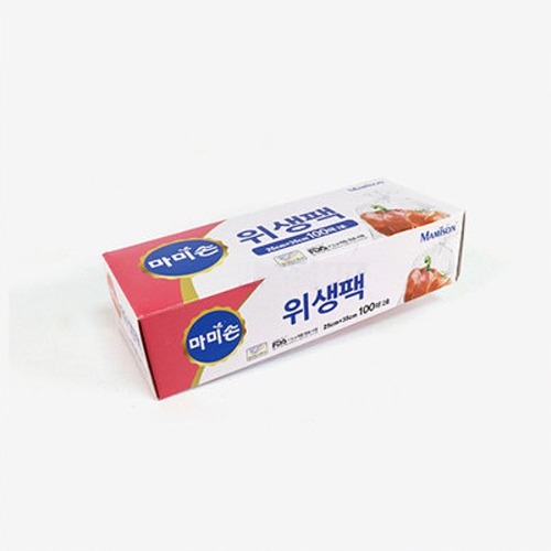 마미손 크린 비닐백 위생백 2호 중형 100매 25X35