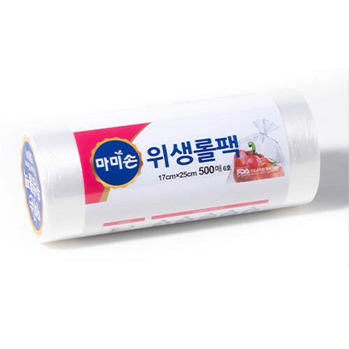 마미손 위생 크린 비닐팩 쓰기편한 롤팩 6호 소형 500매 17X25