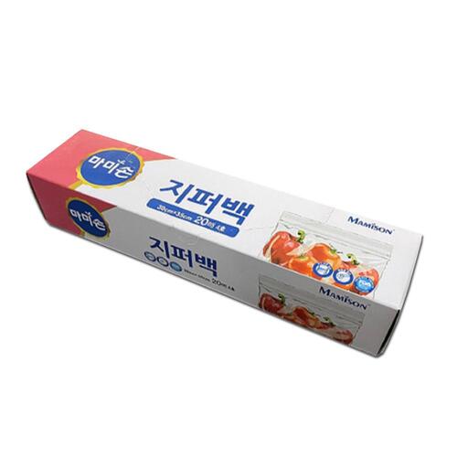 마미손 크린 비닐백 위생백 지퍼백 4호 대형 20매 30X35