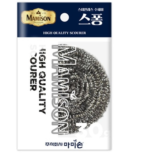 마미손 업소용 평판수세미 철 수세미 울스텐수세미 스퐁 30g