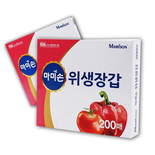 마미손 편리한 국산 일회용 위생장갑 2호 200매