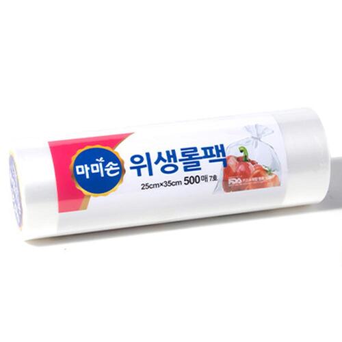 마미손 위생 크린 비닐팩 쓰기편한 롤팩 7호 중형 500매 25X35