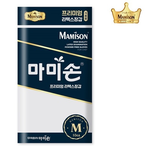 마미손 식품용 프리미엄 라텍스장갑 미색 대 중 소 10매