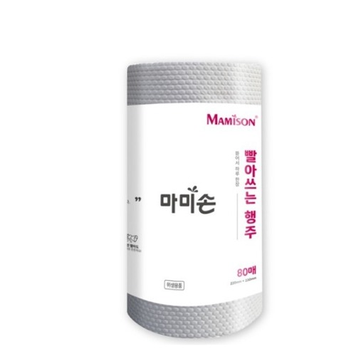마미손 깔끔하게 뜯어쓰는 일회용 행주 다용도 빨아쓰는 행주 백색 80매