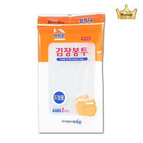 마미손 김장 봉투 드럼용 다용도 비닐 왕특대 2매 80X120