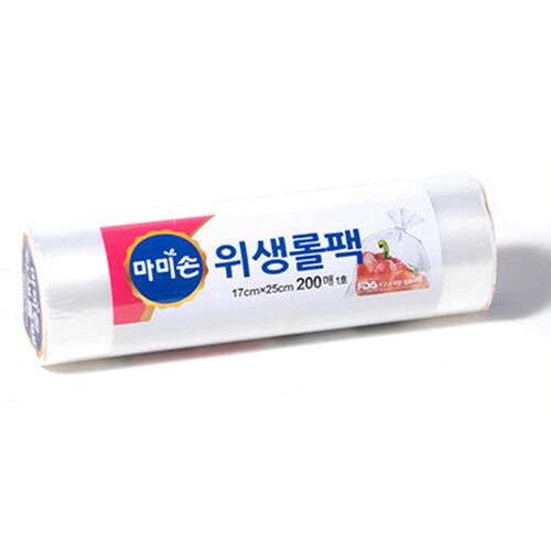 마미손 위생 크린 비닐 쓰기편한 롤백 1호 소형 200매 17X25