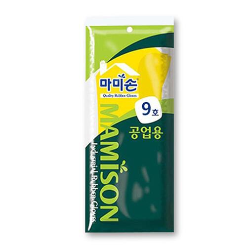 마미손 산업용 어업용 공업용 라텍스 고무장갑 9호 노랑