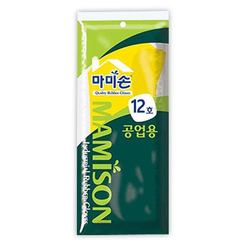 마미손 산업용 어업용 공업용 라텍스 고무장갑 12호 노랑