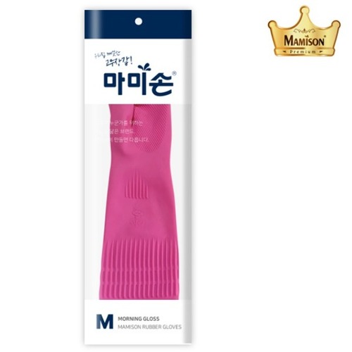마미손 모닝글로스 주방 중형 고무장갑 위생장갑 분홍 M