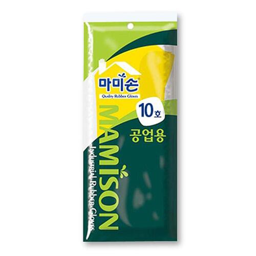 마미손 산업용 어업용 공업용 라텍스 고무장갑 10호 노랑