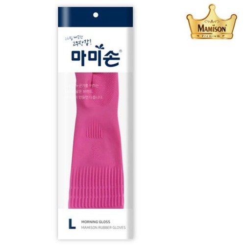 마미손 모닝글로스 주방 대형 고무장갑 위생장갑 분홍 L