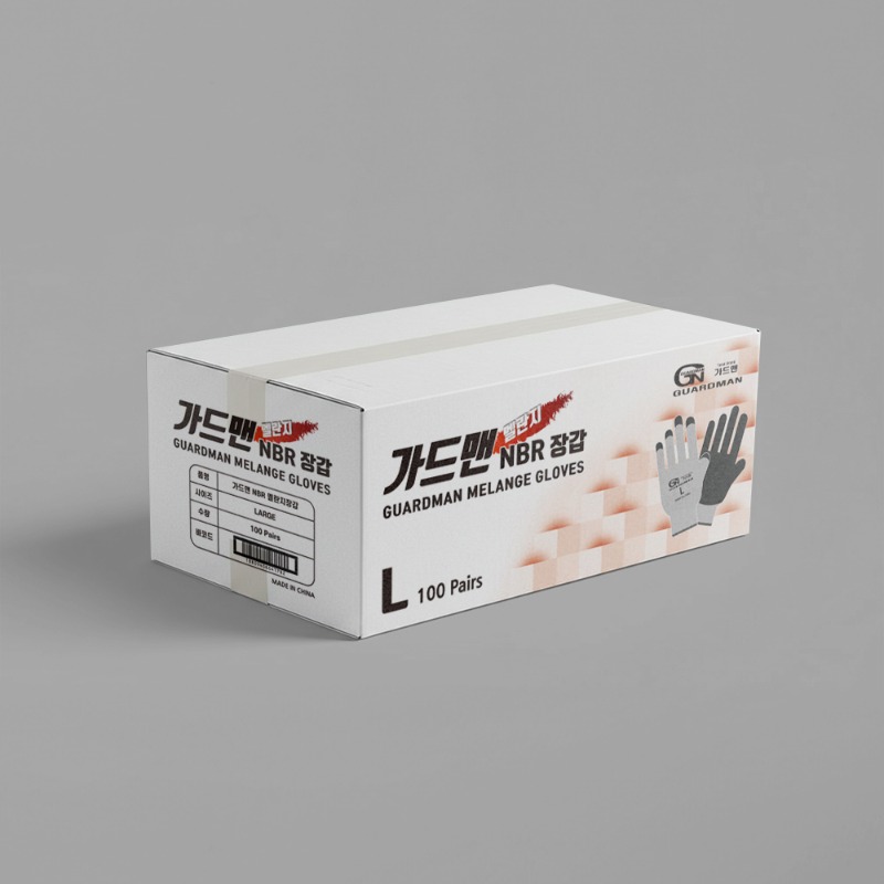 가드맨 NBR 폼 코팅 멜란지 장갑 L사이즈 100켤레 (1BOX)