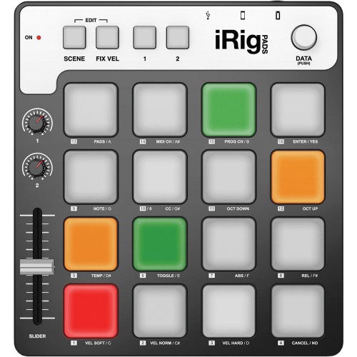 IK Multimedia iRig PADS USB-MIDI Pad Controller for iOS, Android, Mac, and PC
