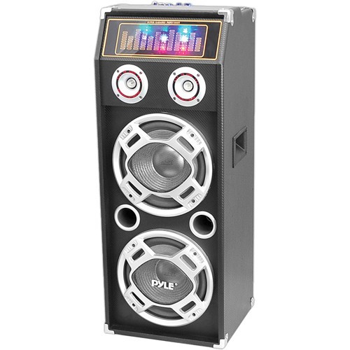 Pyle Pro PSUFM1035A Disco Jam 1000W 2-Way Bluetooth Speaker System with Flashing DJ Lights