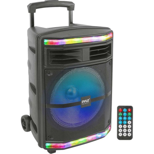 Pyle Pro PPHP1044B 10 2-Way 600W Portable Bluetooth PA Speaker with Light Show