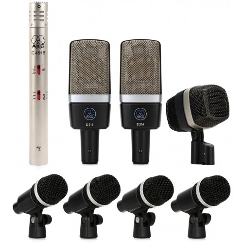 AKG Drum Set Premium 8-piece Microphone Set