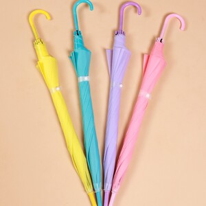 파스텔 8골 장우산 경량 우사 노랑 비닐우산 가벼운 고급 자동 우산