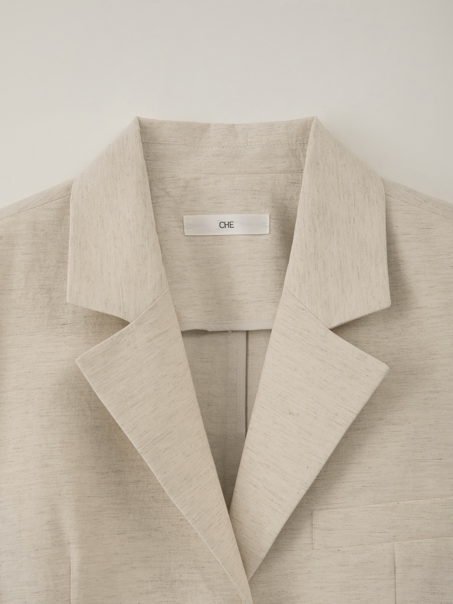 Linen Oversized Jacket - Cream - CHE-SEOUL