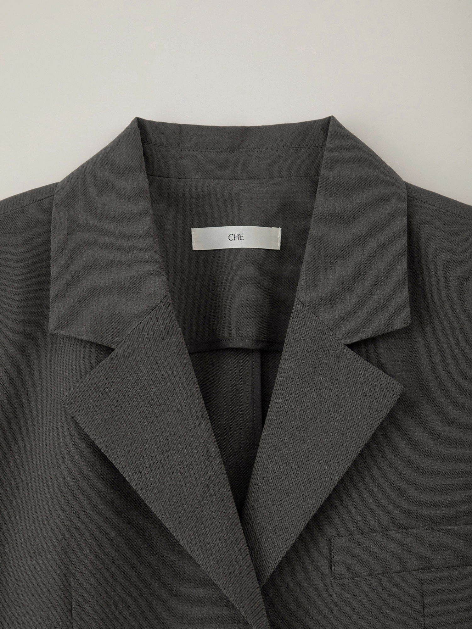 Linen Oversized Jacket - Charcoal - CHE-SEOUL