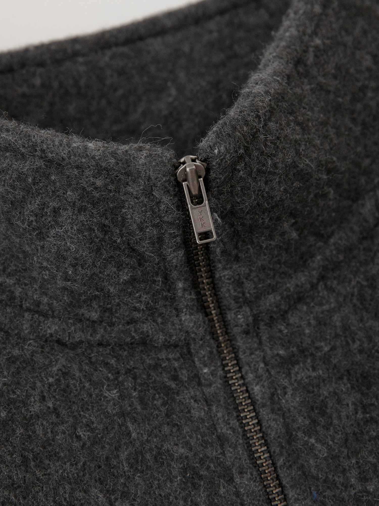 Wool Half Zip-Up Sweatshirt - Charcoal - CHE-SEOUL