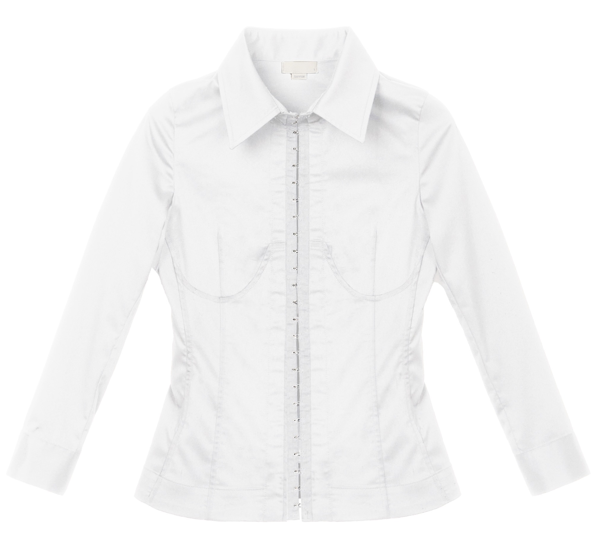 【Bonnae】Corset Seam Shirt 2 Colors Corset seam shirt (White) - bonnae