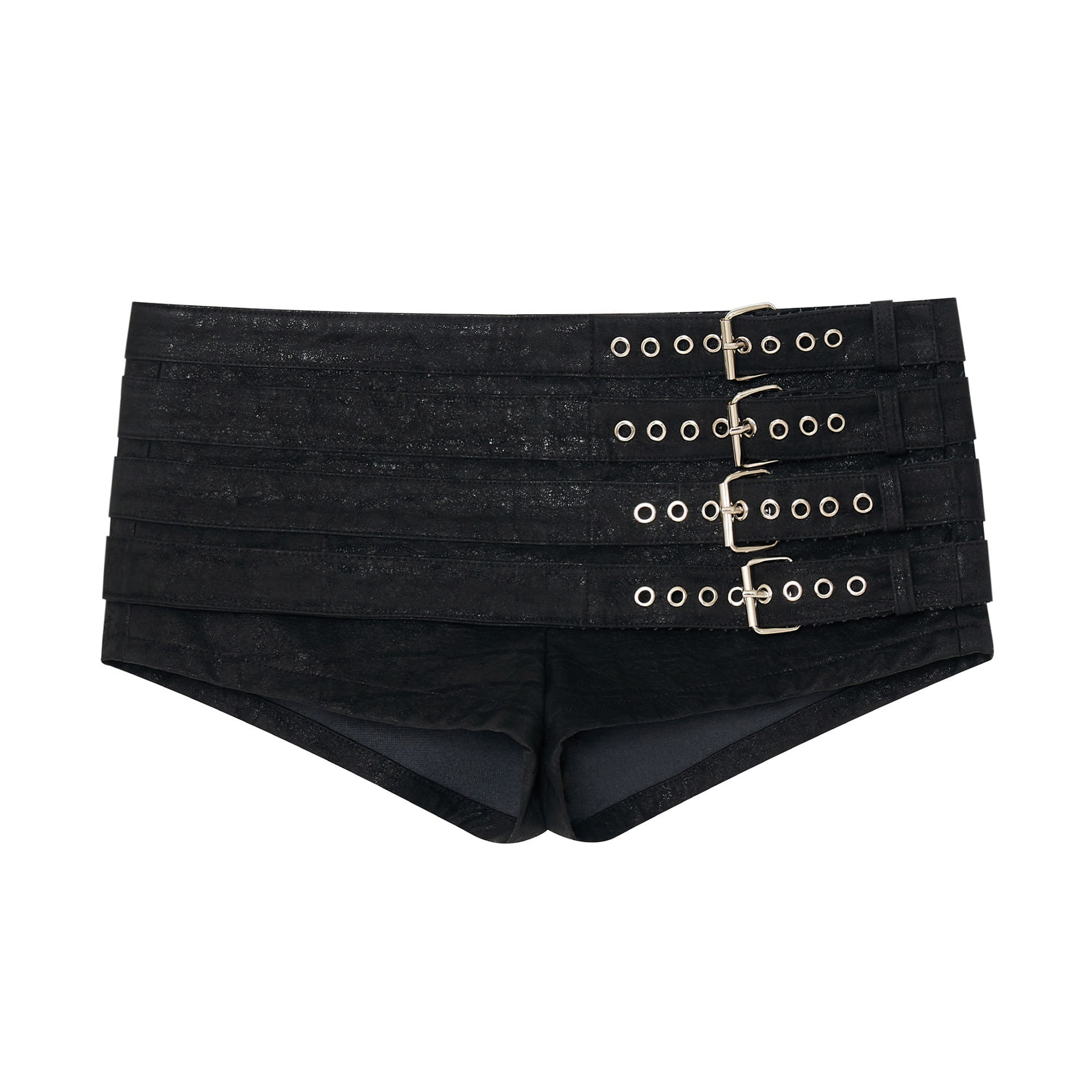 Belted micro shorts (Black)