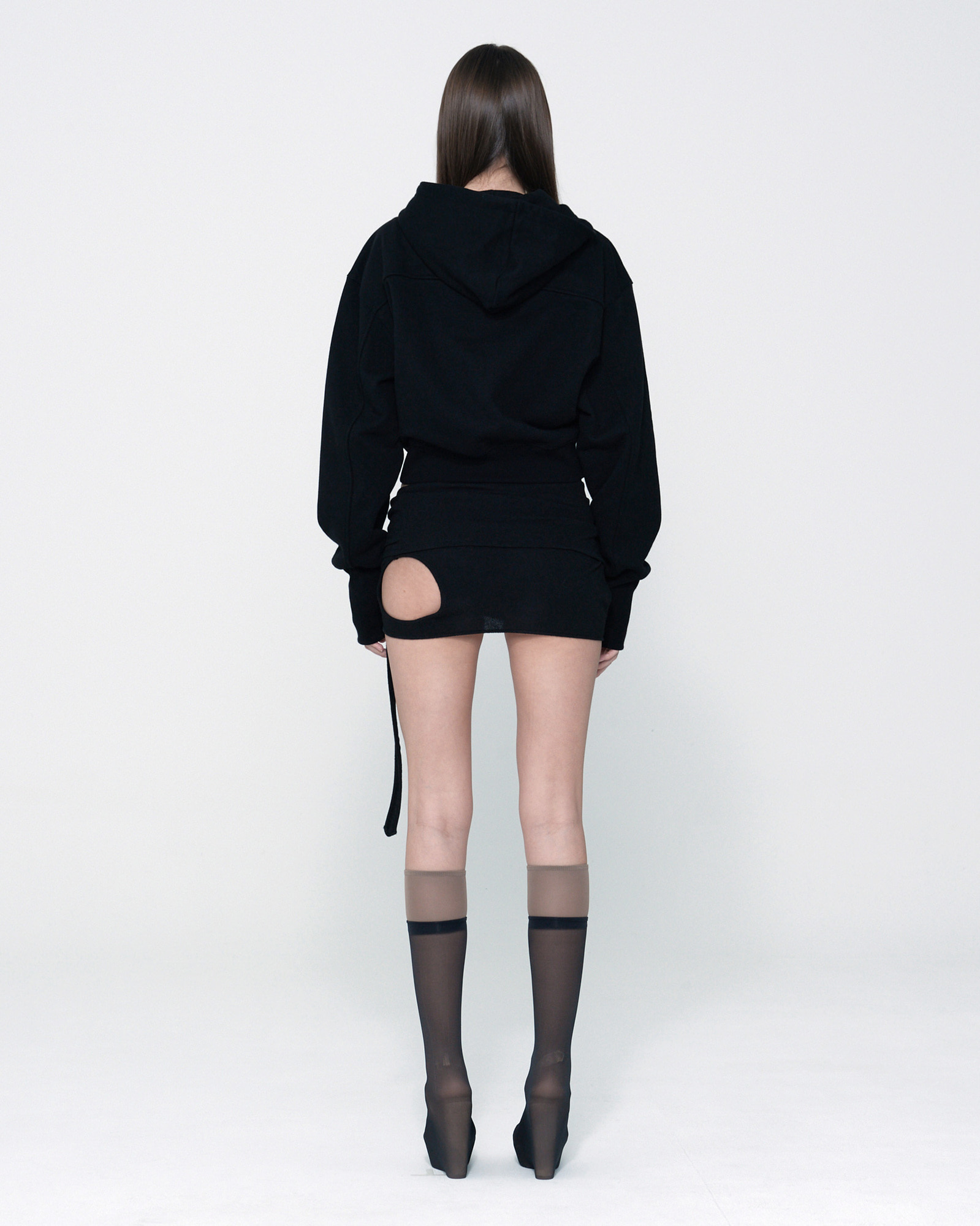 Hoodie zip-up (Black) - bonnae