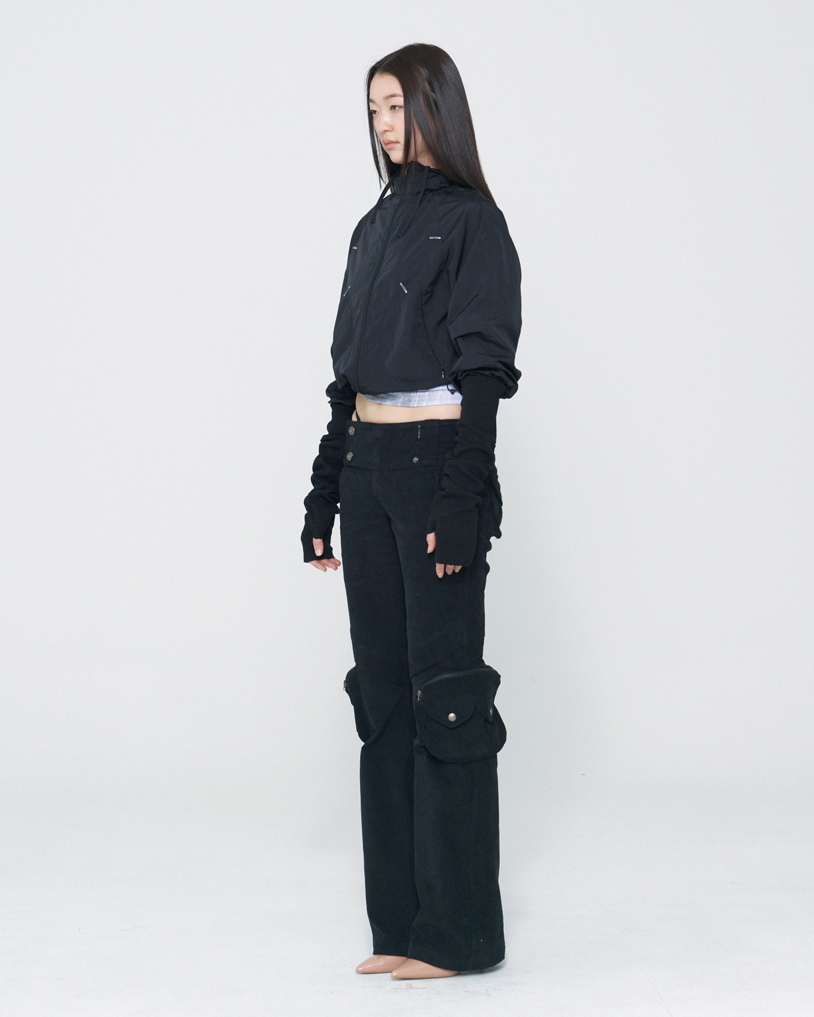 Corduroy pocket pants (Black) - bonnae