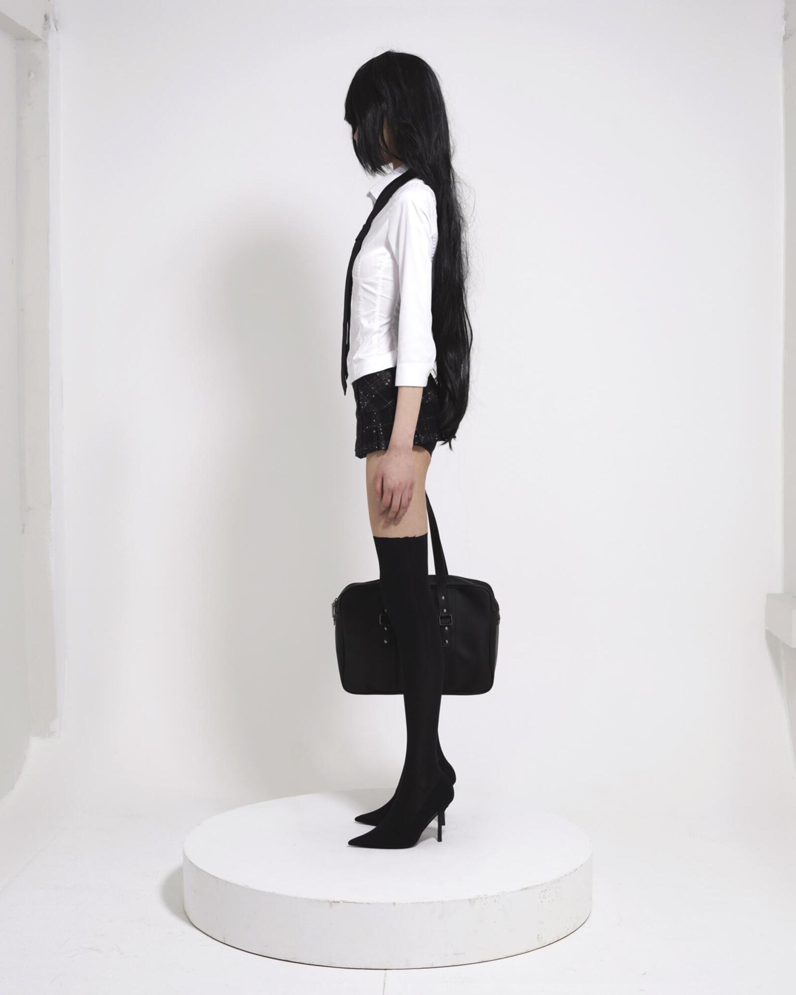 Micro mini pleats skirt (Black) - bonnae