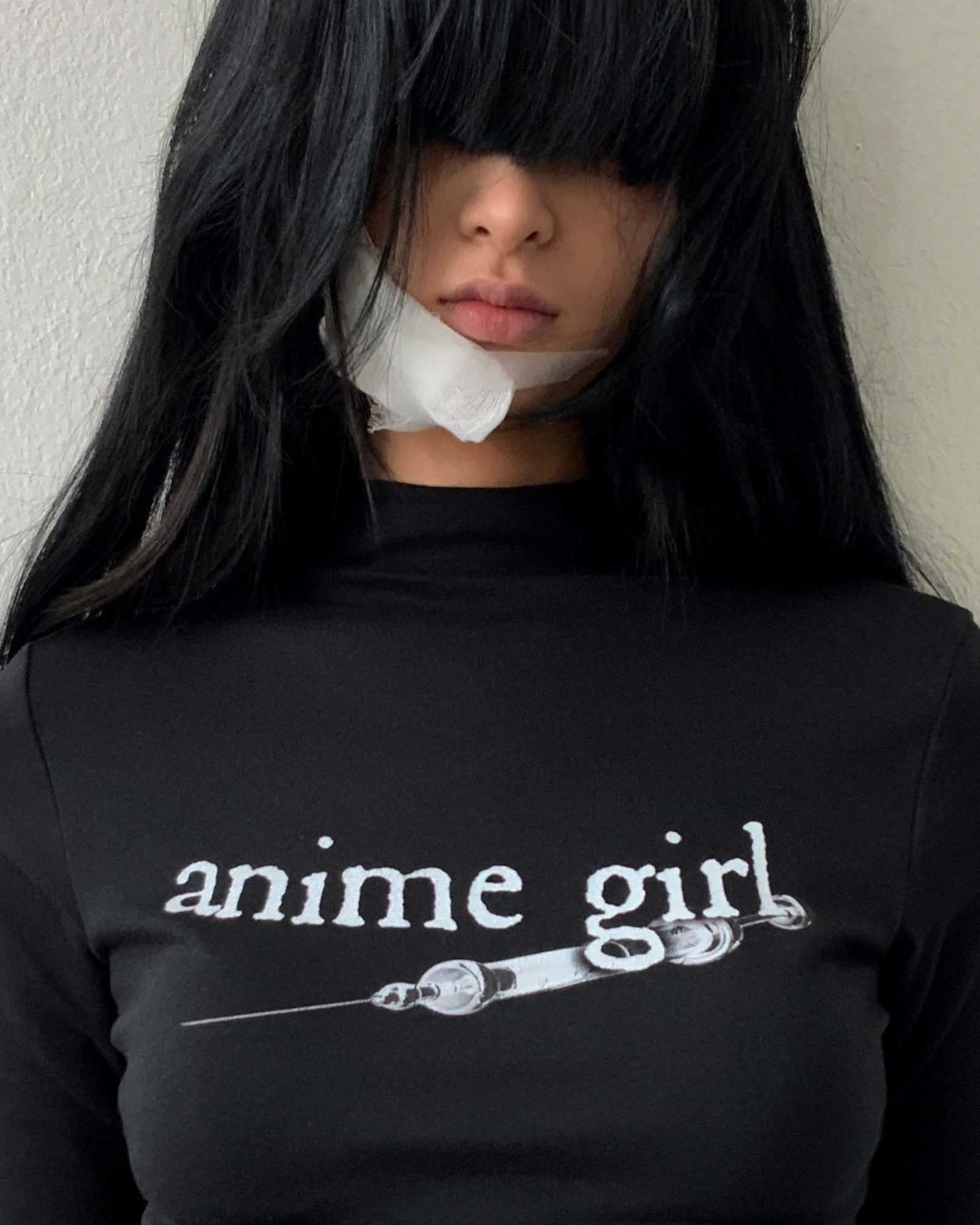 Anime mock neck top (Black) | bonnae