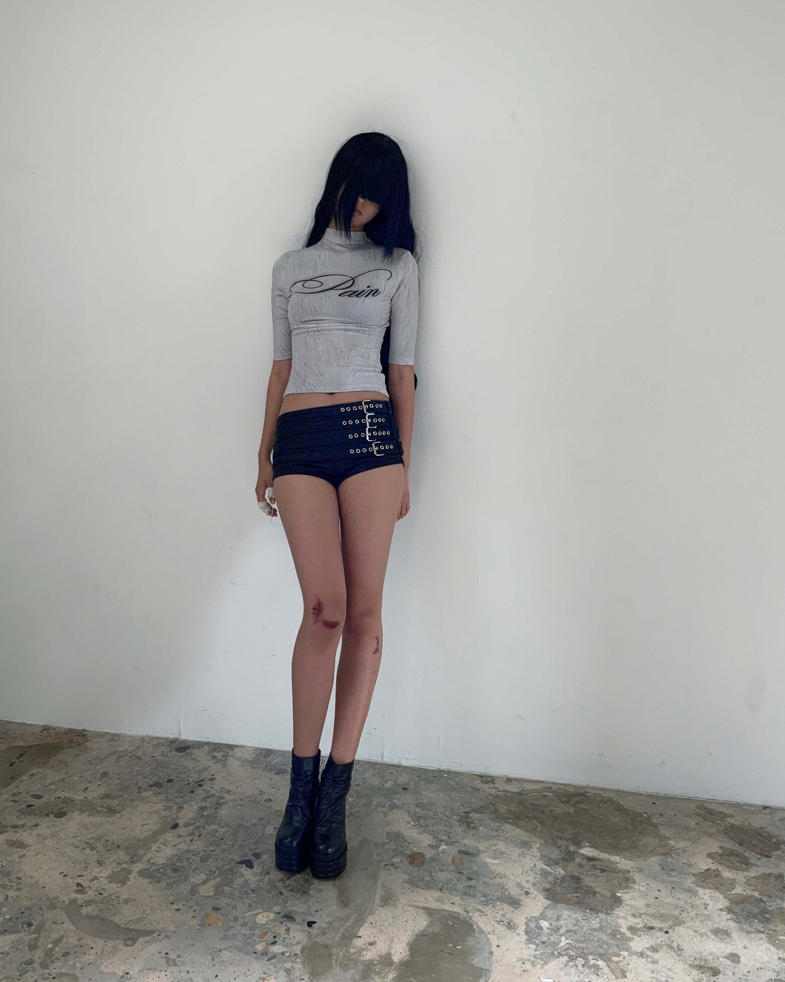 Pain mock neck top (Ivory) - bonnae