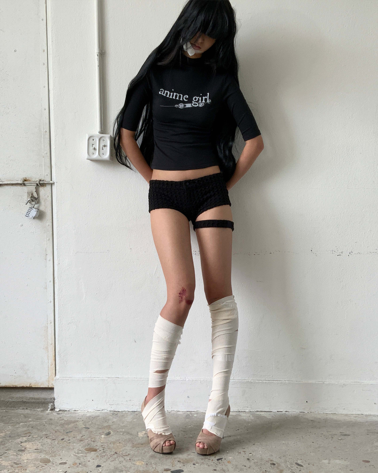 Strap micro shorts (Black) | bonnae