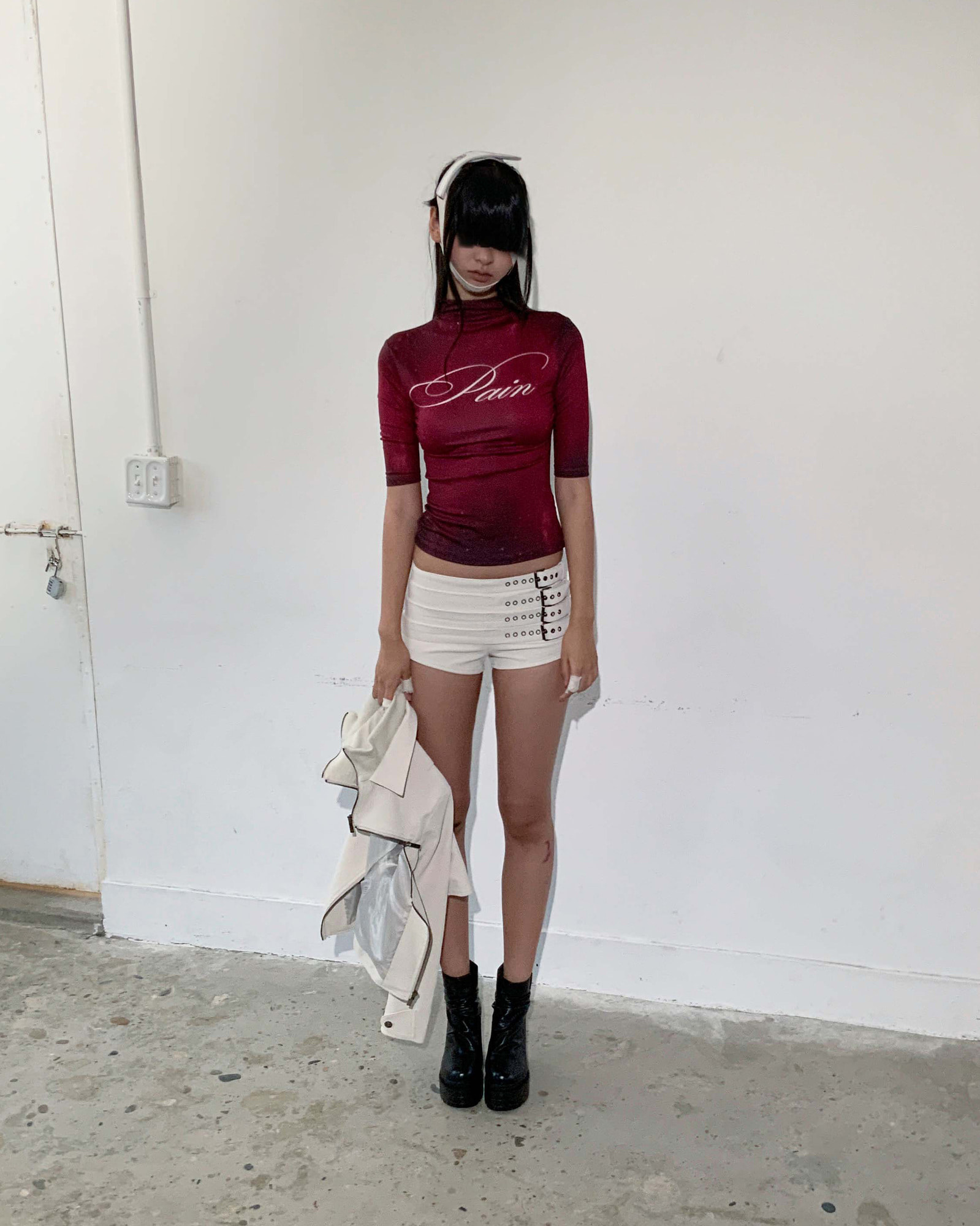 bonnae Pain mock neck top サイズ2 Pain mock neck top (Red) - bonnae