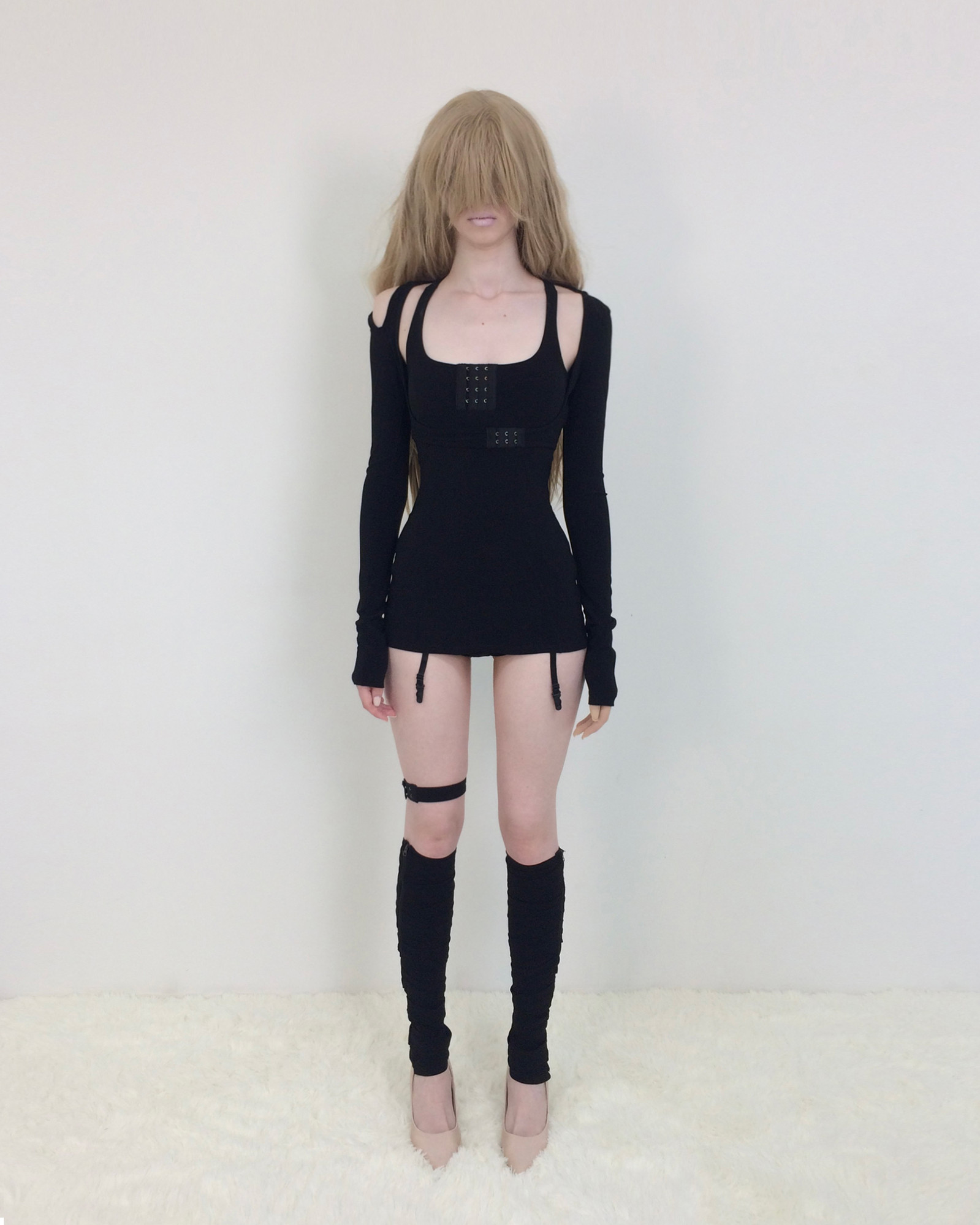 Garter micro shorts (Black) - bonnae
