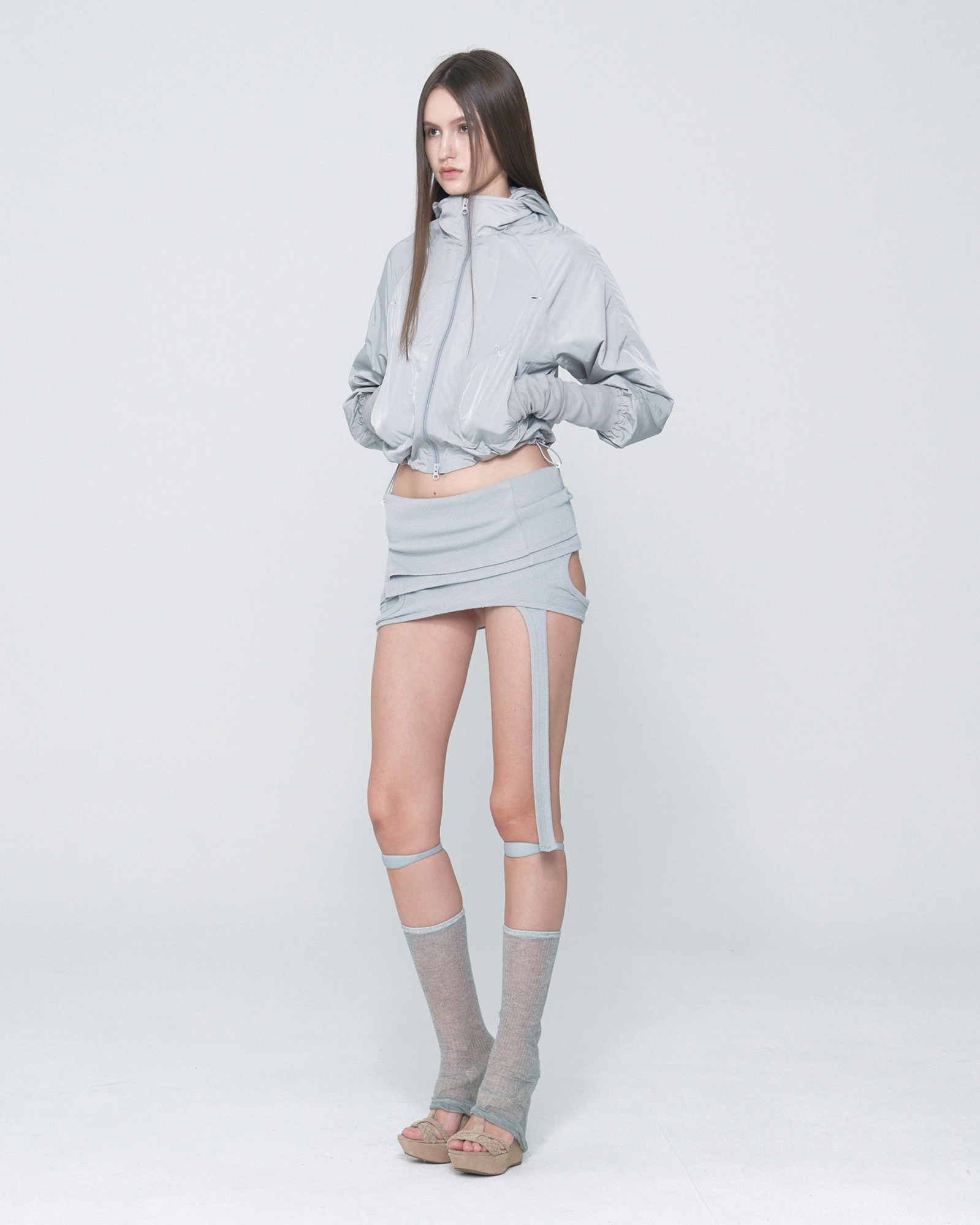 【BONNAE】Women Layered Skirt 3Colors Layered skirt (Gray) - bonnae