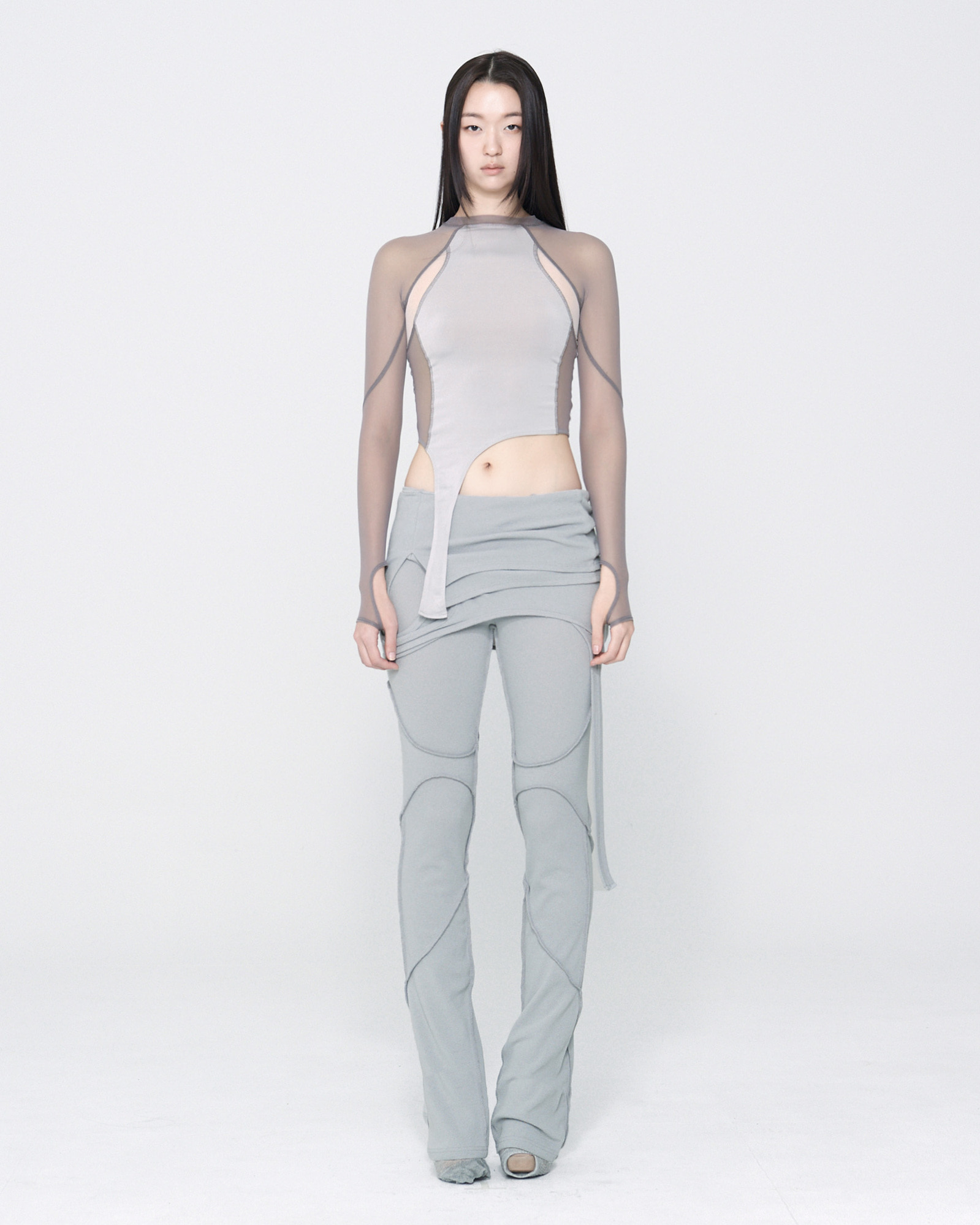 【BONNAE】Women Layered Skirt 3Colors Layered skirt (Gray) - bonnae