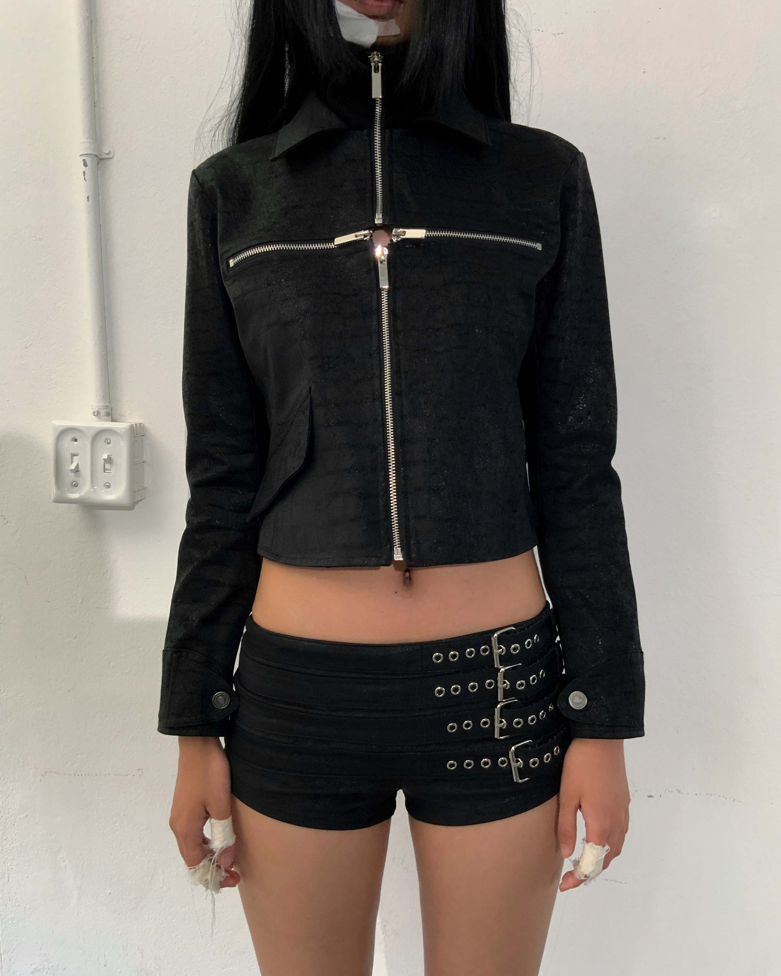 (サイズ1) bonnae strap micro shorts (Black) サイズ1) bonnae strap micro shorts (Black)