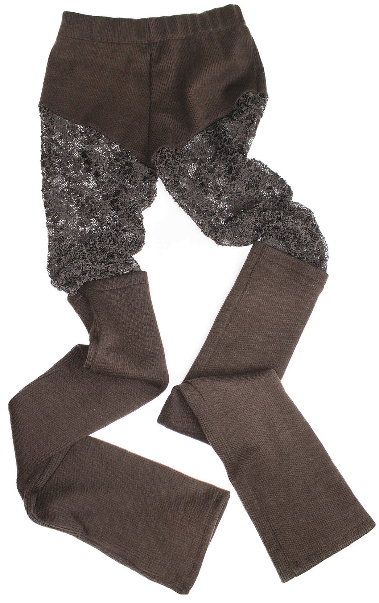 Lace loose socks leggings (Brown)