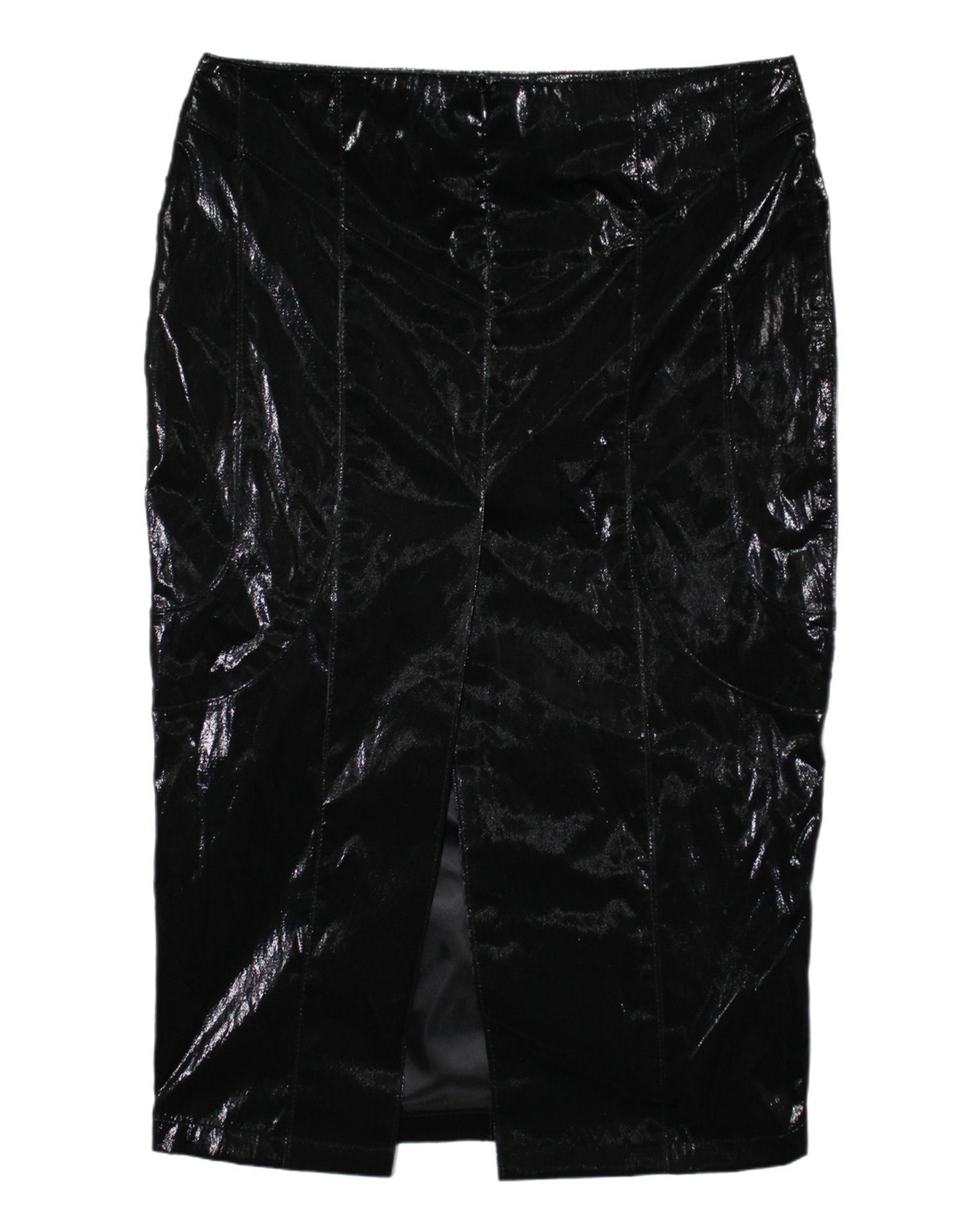 Back slit long skirt (Black)
