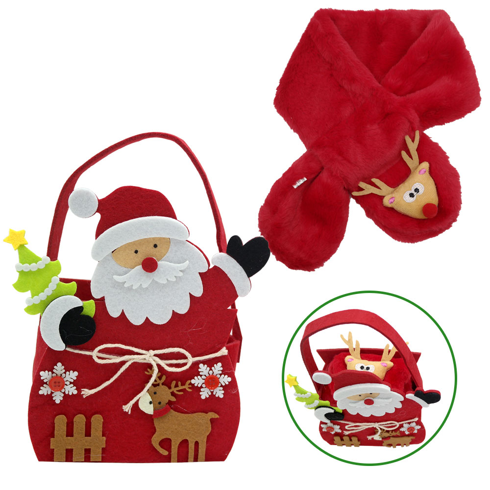 [쏘잇]산타 펠트 가방 목도리 선물세트